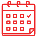 Icono calendario, planifica tu seguro de viaje RedTravel con anticipación