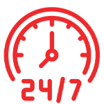 Icono soporte, asistencia 24/7 del seguro de viaje RedTravel Redbridge